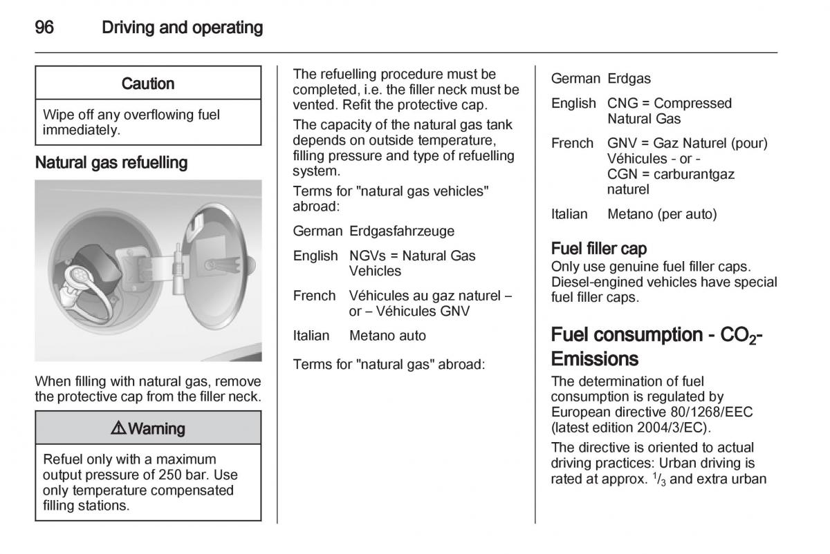 Opel Combo D owners manual / page 96