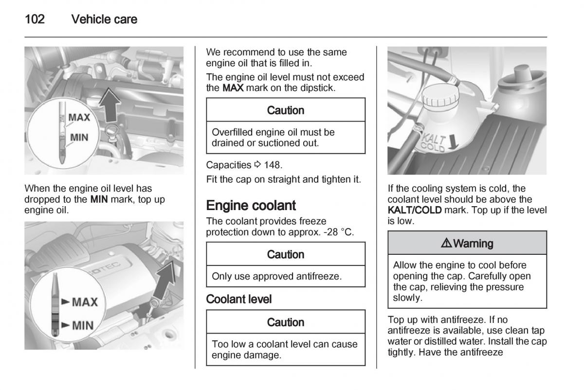 Opel Combo D owners manual / page 102