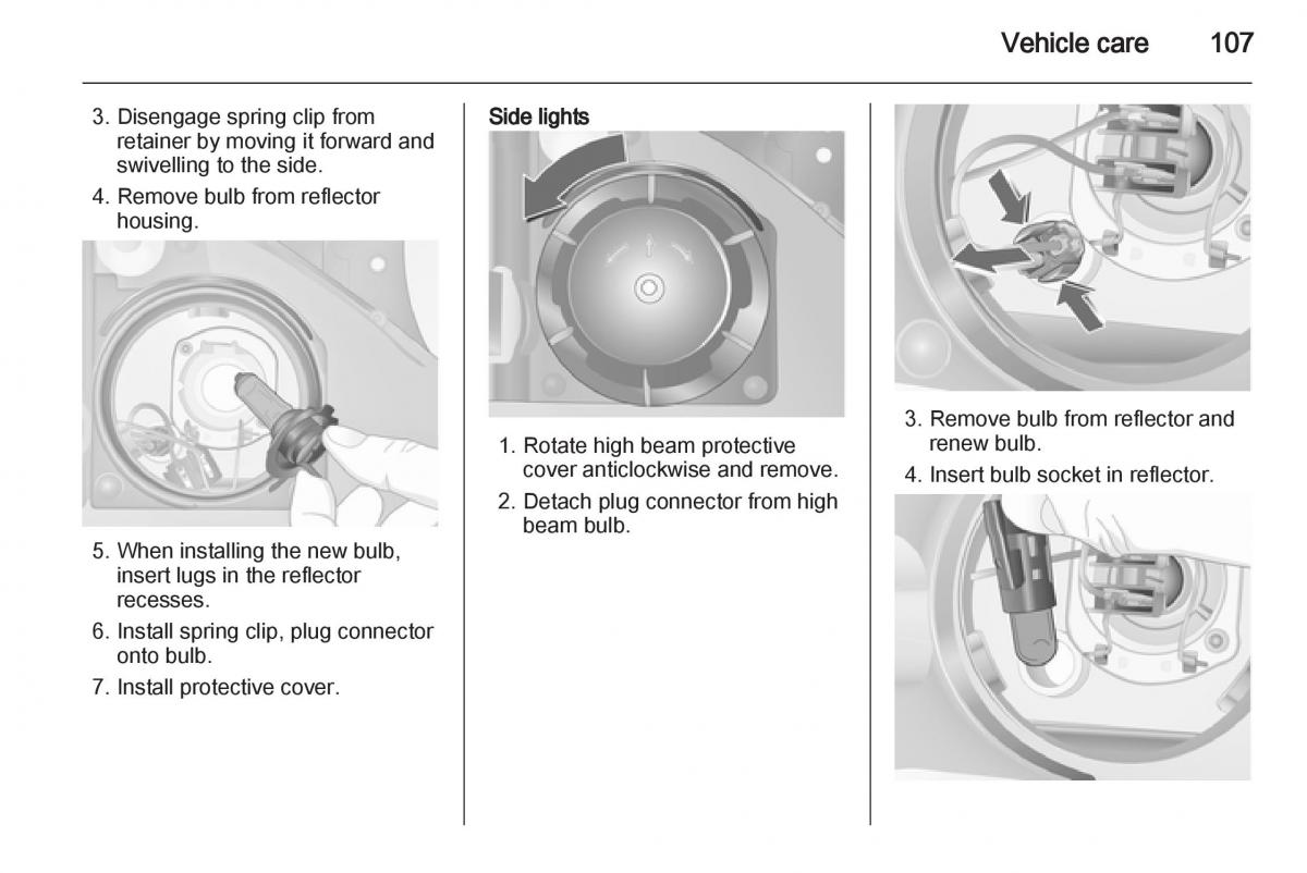 Opel Combo D owners manual / page 107