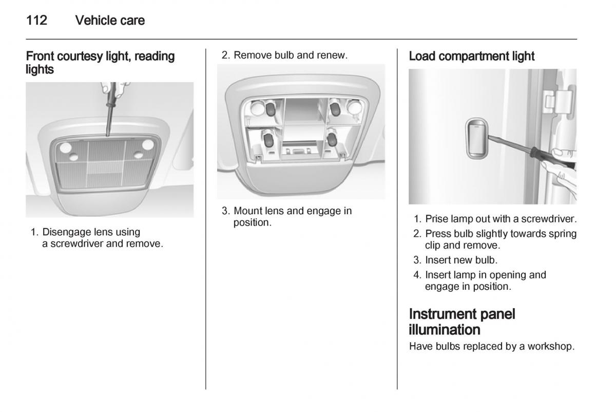 Opel Combo D owners manual / page 112