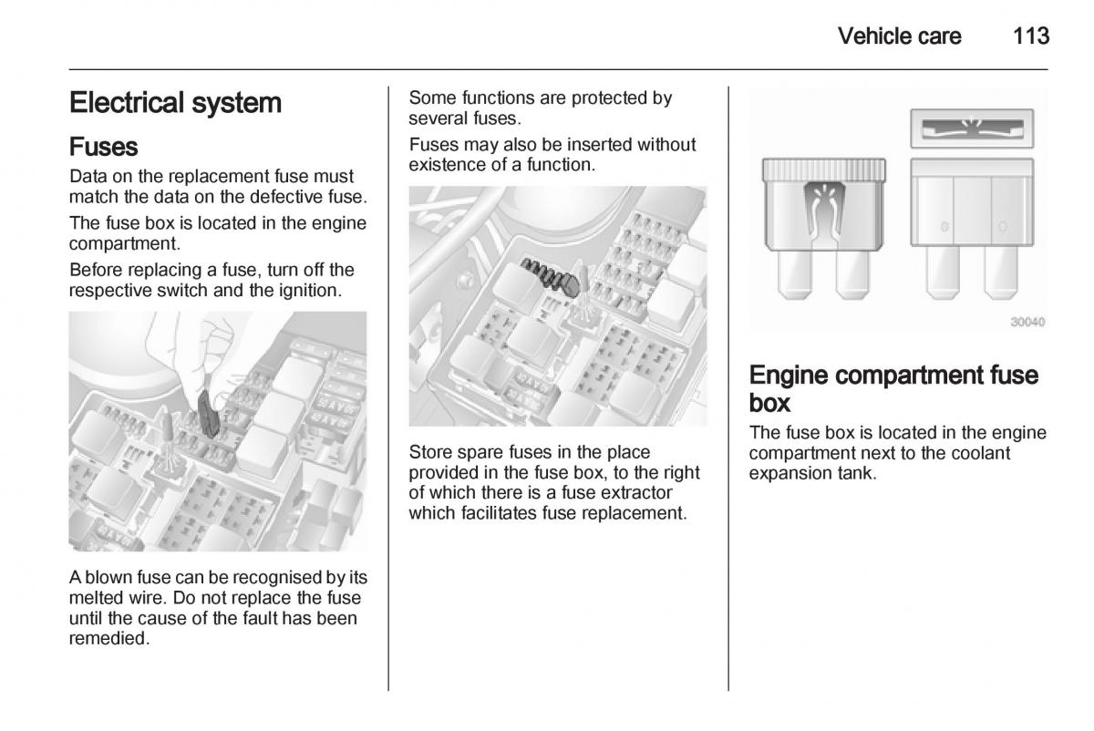 Opel Combo D owners manual / page 113