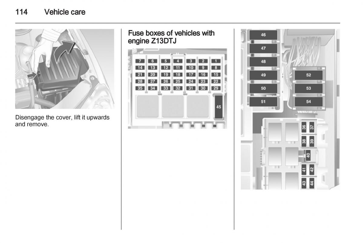 Opel Combo D owners manual / page 114