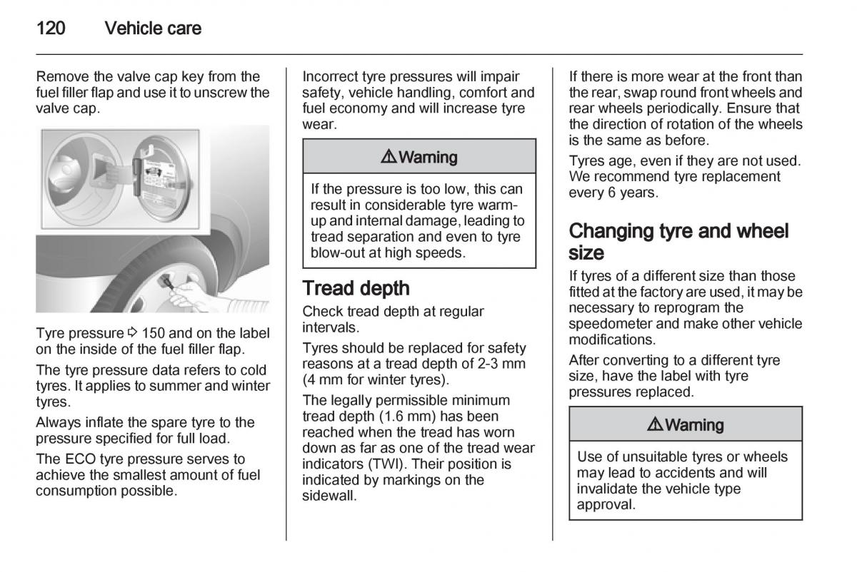 Opel Combo D owners manual / page 120