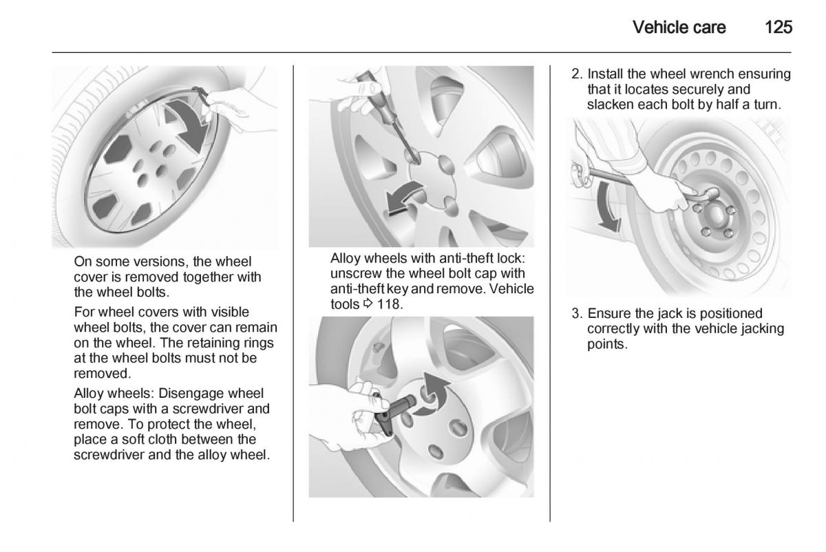 Opel Combo D owners manual / page 125