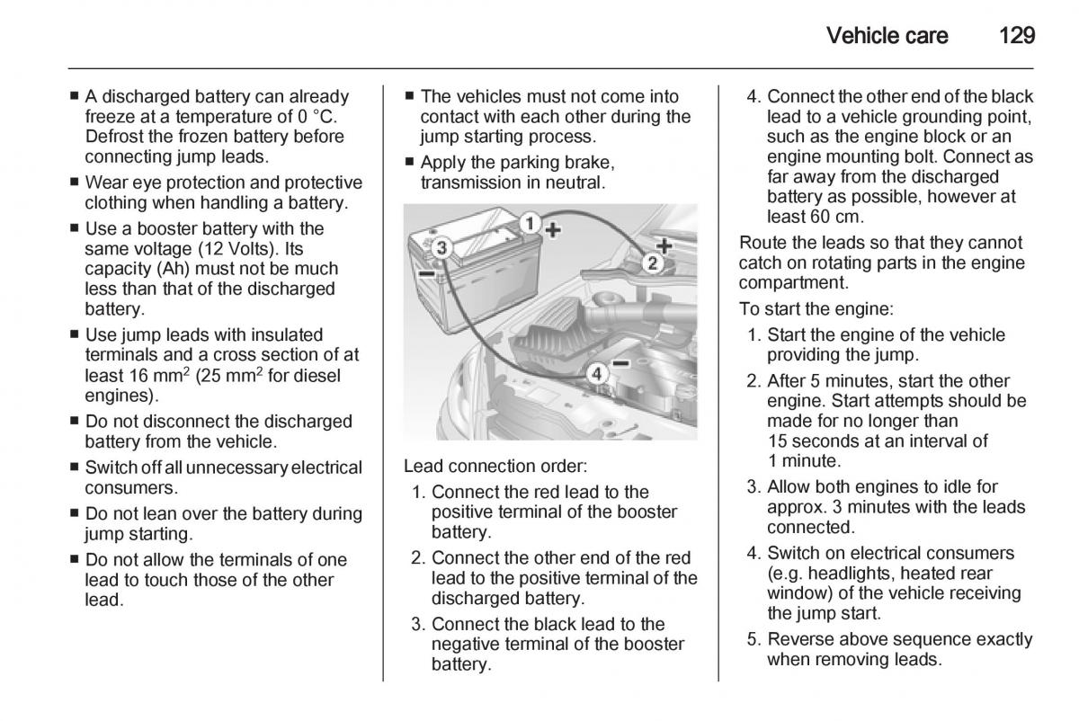 Opel Combo D owners manual / page 129