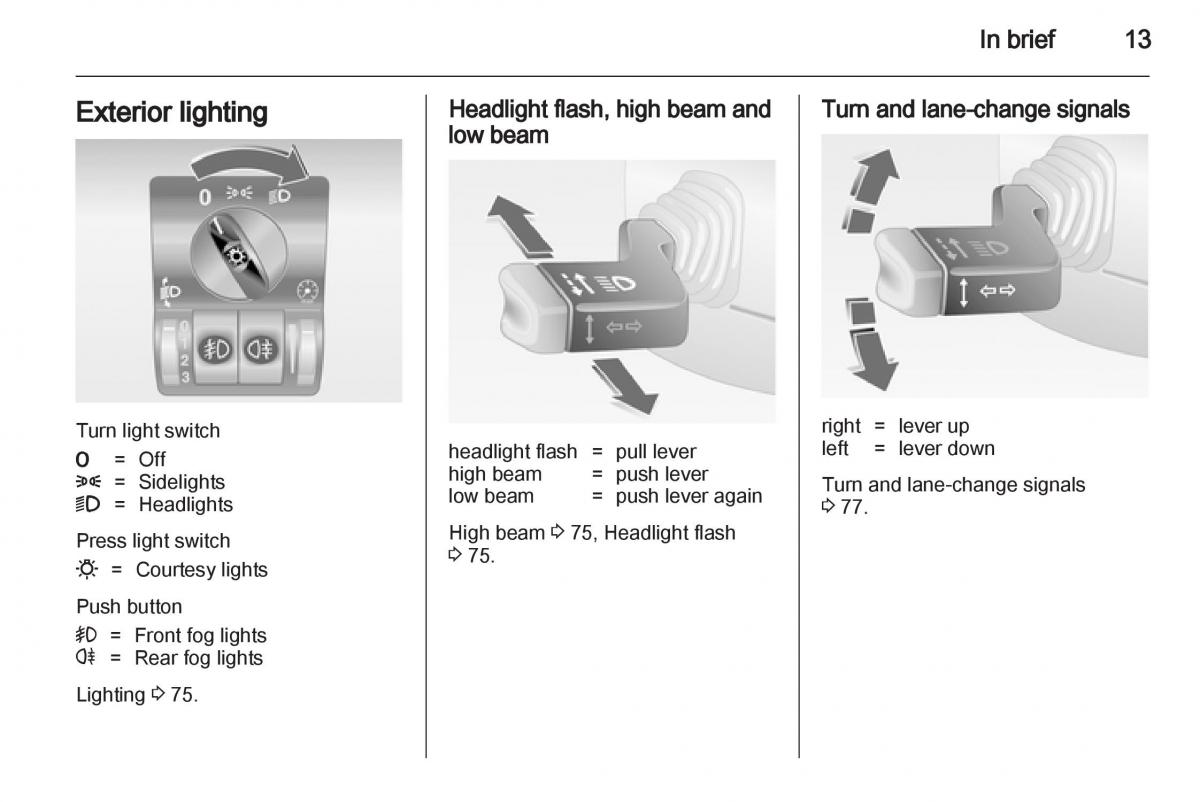 Opel Combo D owners manual / page 13