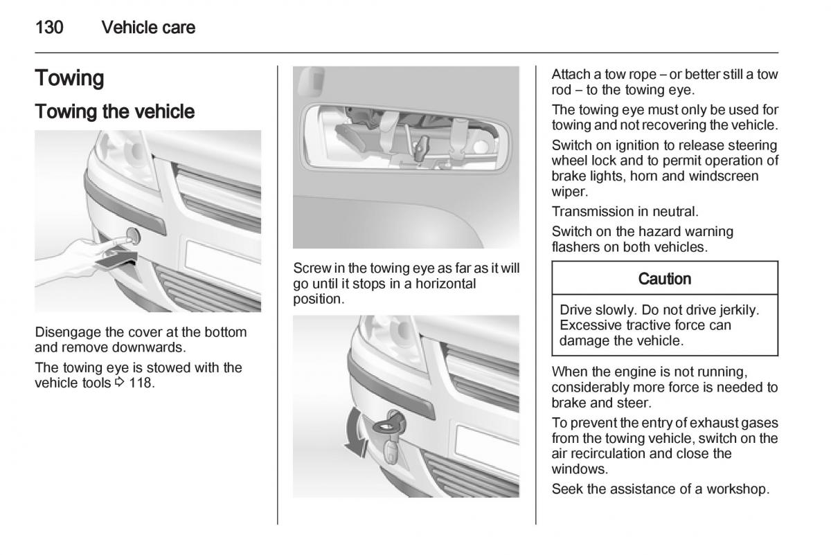 Opel Combo D owners manual / page 130