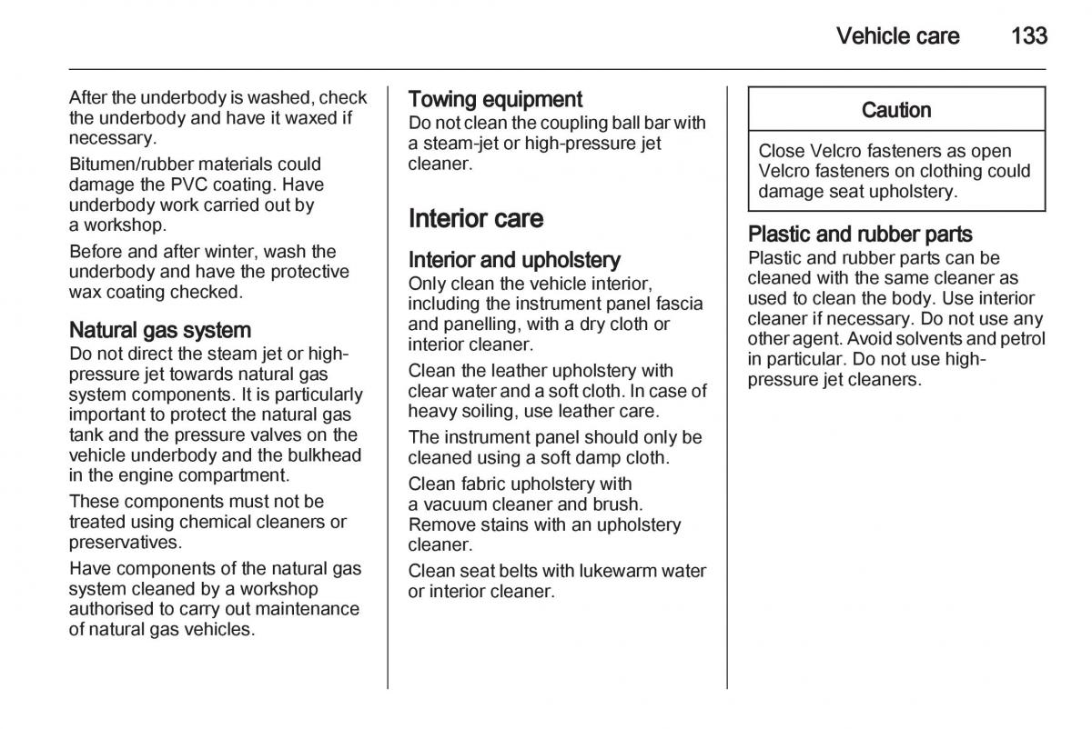 Opel Combo D owners manual / page 133