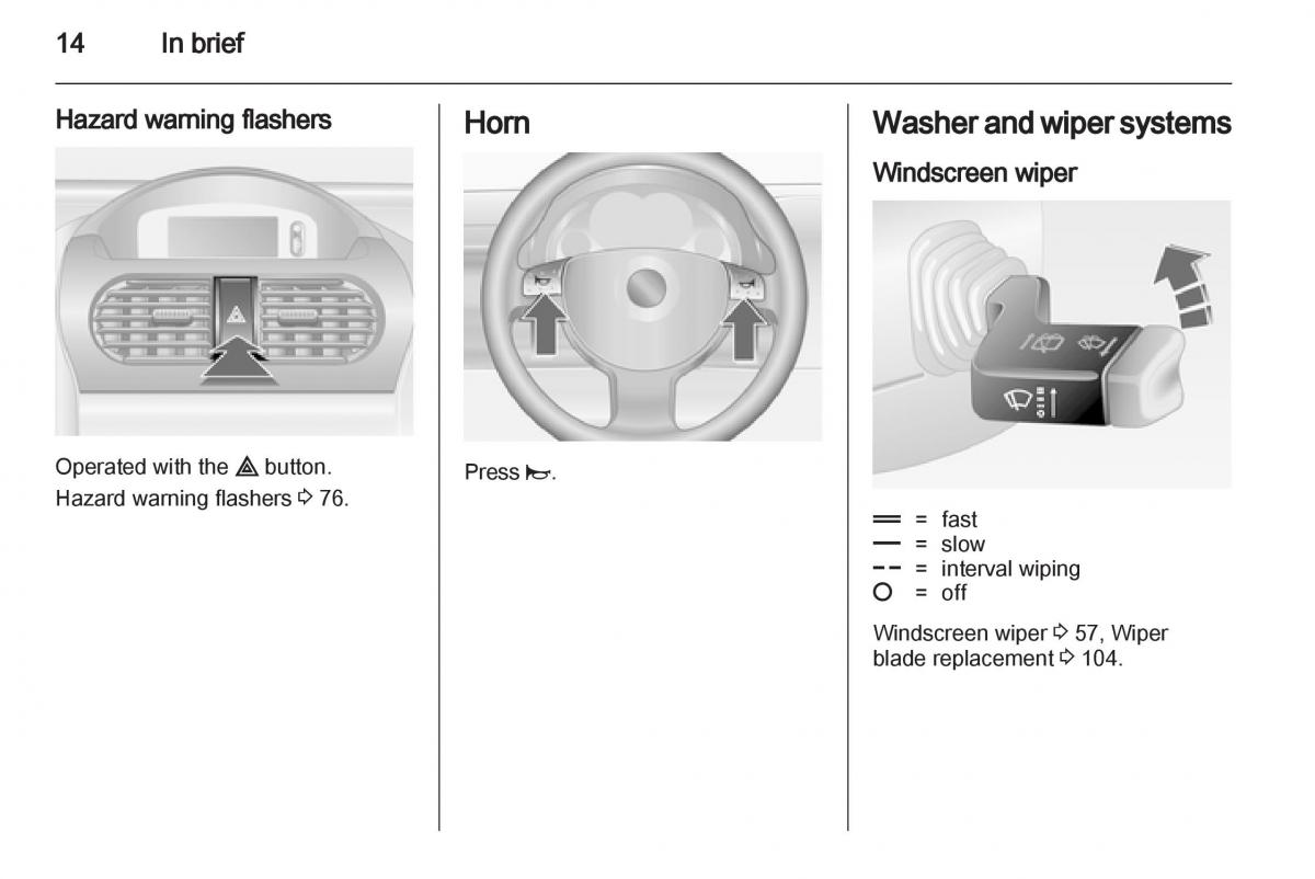 Opel Combo D owners manual / page 14