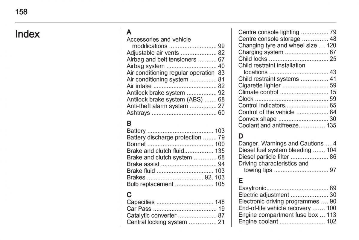 Opel Combo D owners manual / page 158