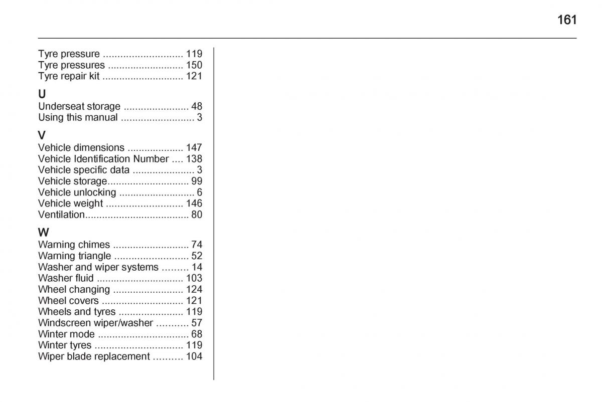 Opel Combo D owners manual / page 161