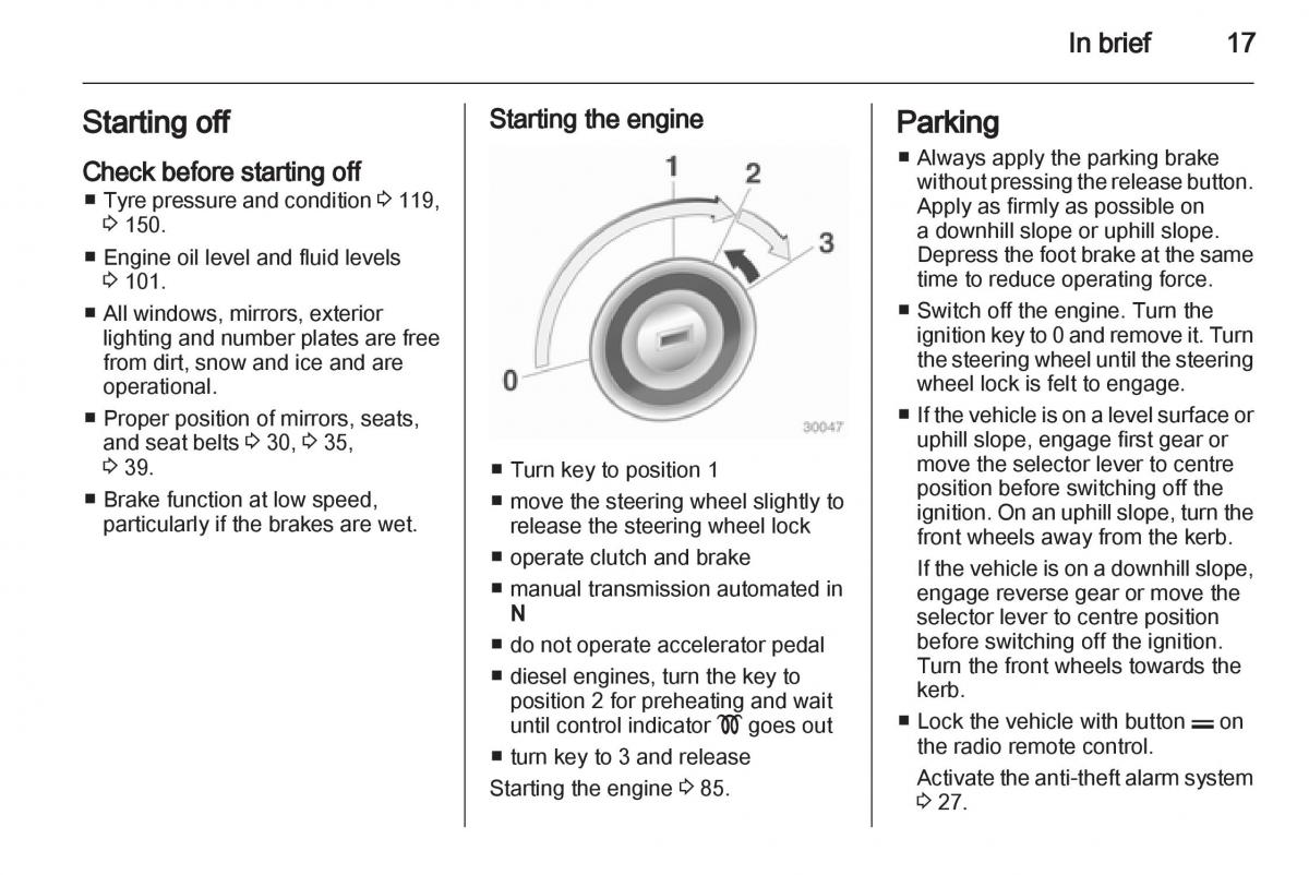 Opel Combo D owners manual / page 17