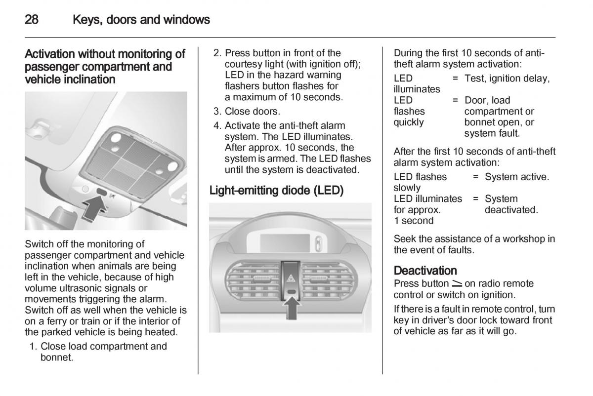 Opel Combo D owners manual / page 28