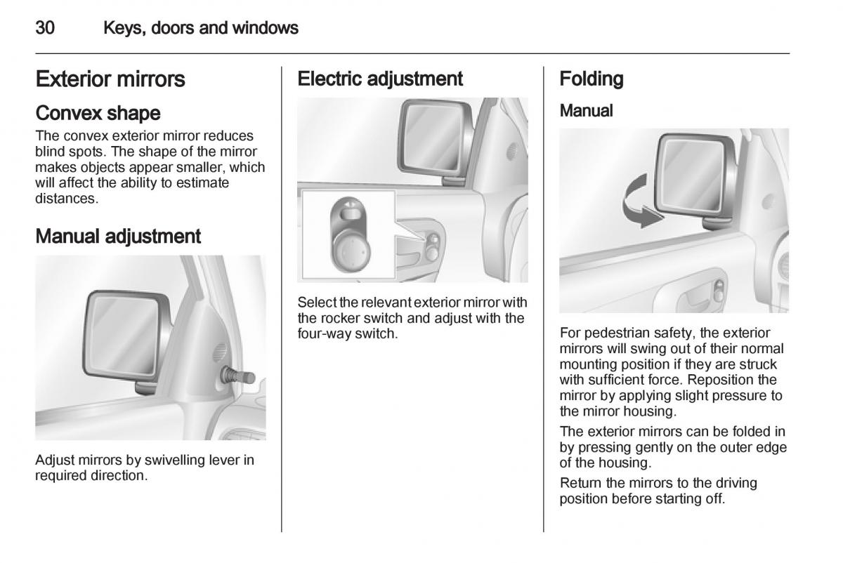 Opel Combo D owners manual / page 30