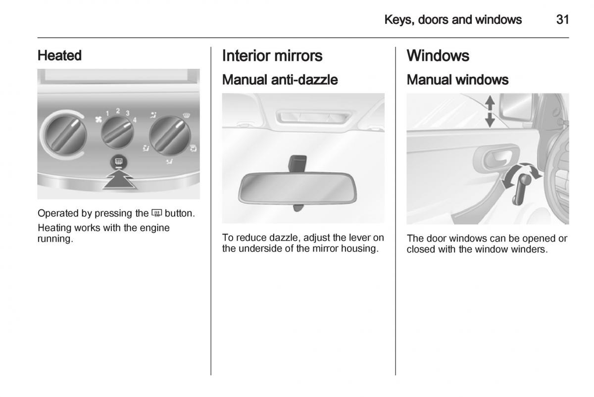 Opel Combo D owners manual / page 31