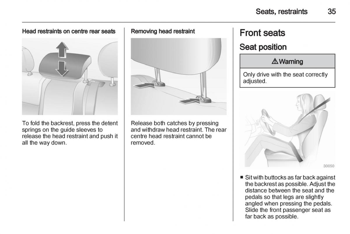 Opel Combo D owners manual / page 35