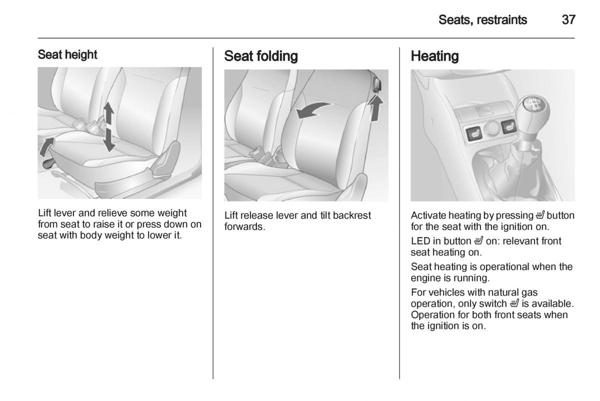 Opel Combo D owners manual / page 37