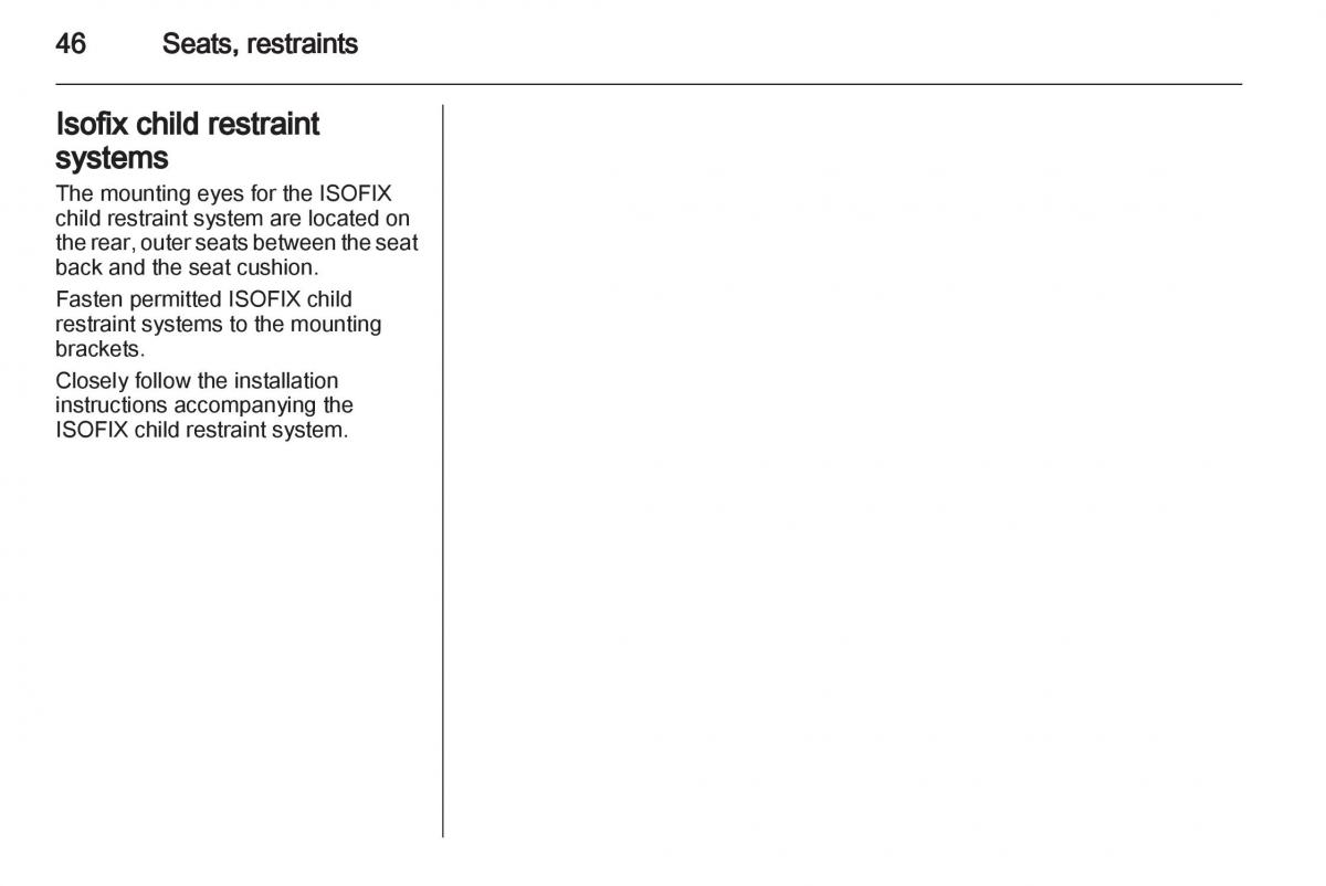 Opel Combo D owners manual / page 46