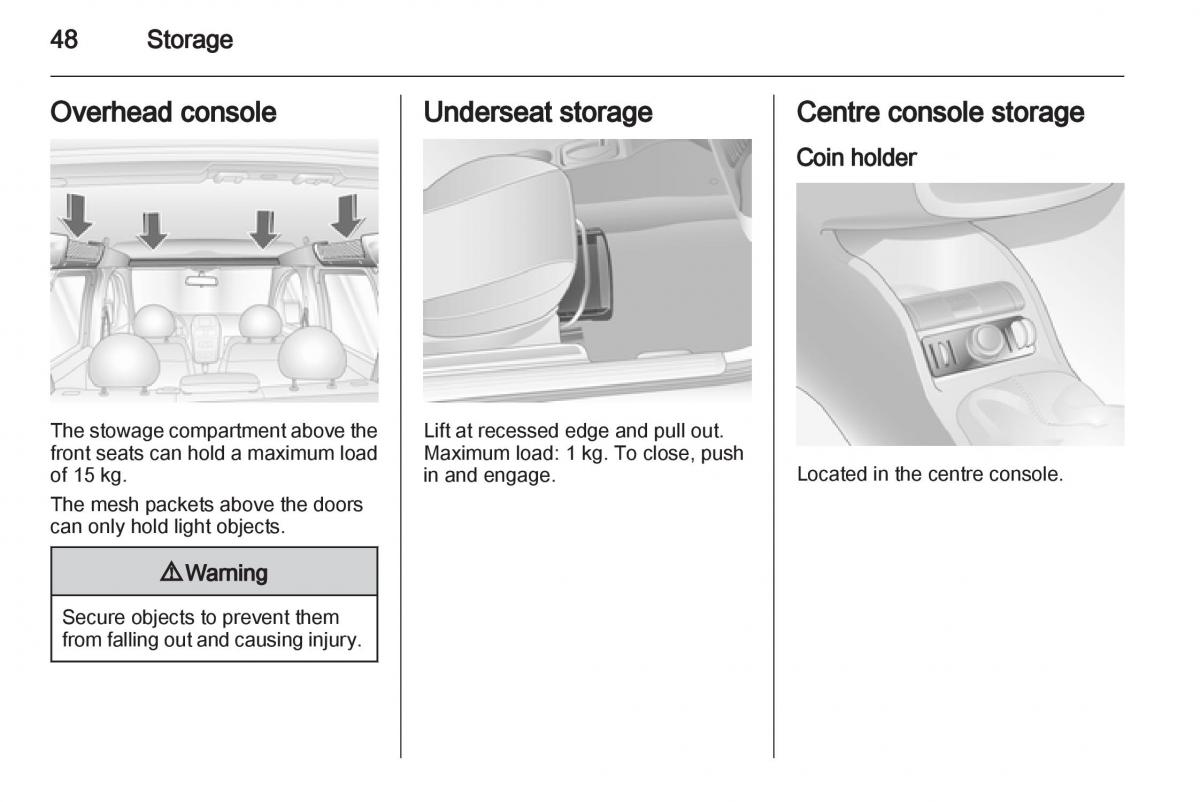 Opel Combo D owners manual / page 48