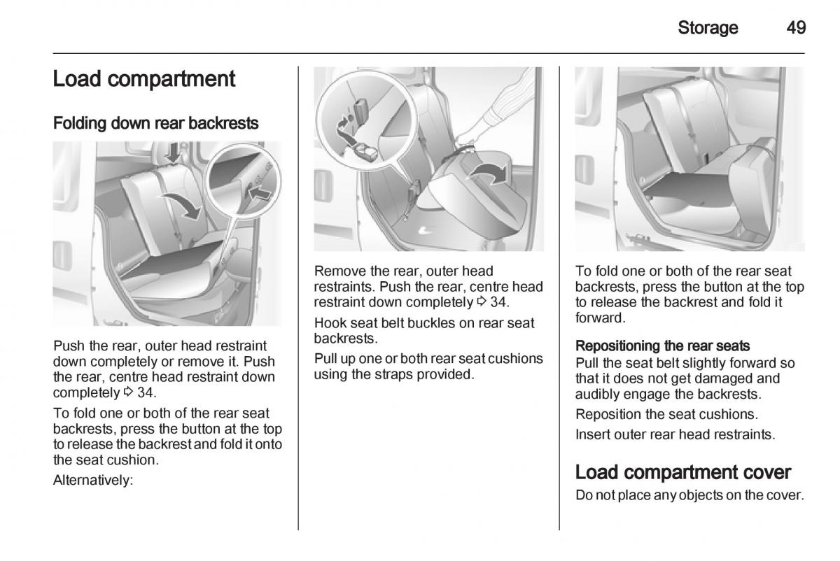 Opel Combo D owners manual / page 49