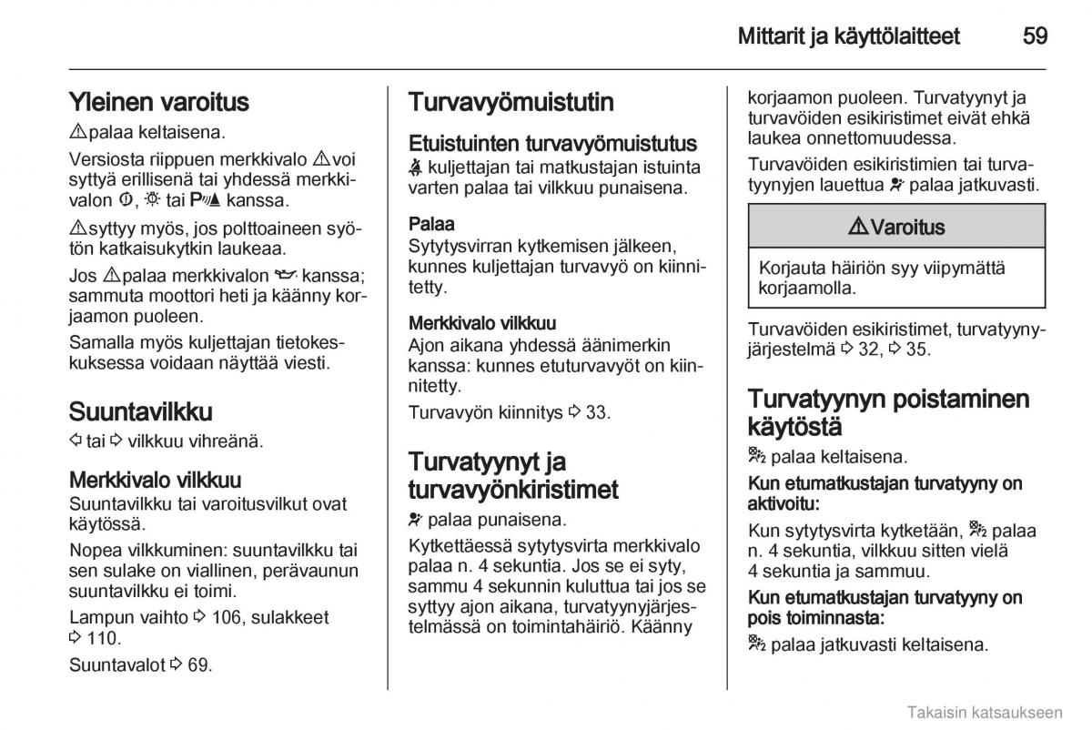 Opel Combo D omistajan kasikirja / page 60