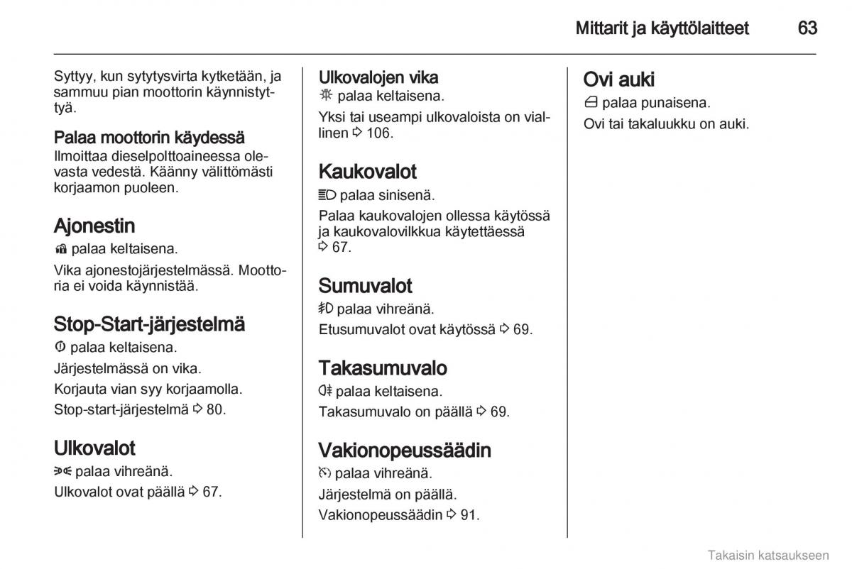 Opel Combo D omistajan kasikirja / page 64