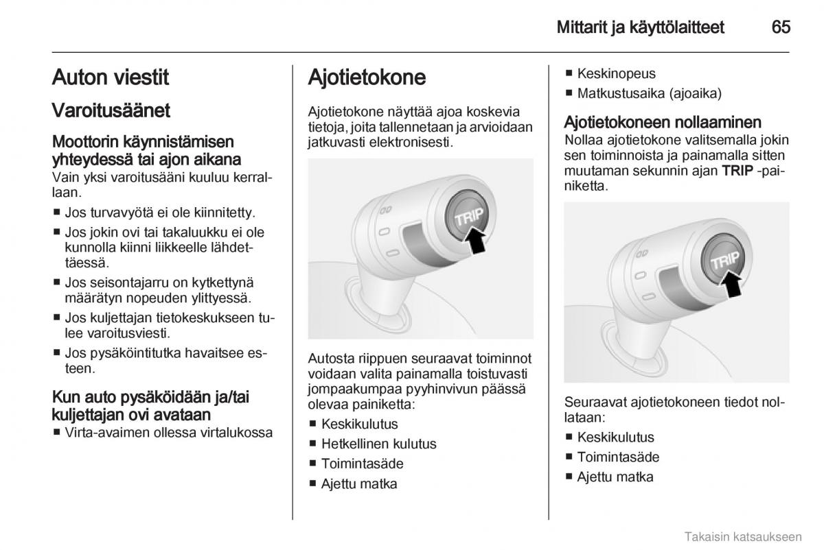 Opel Combo D omistajan kasikirja / page 66