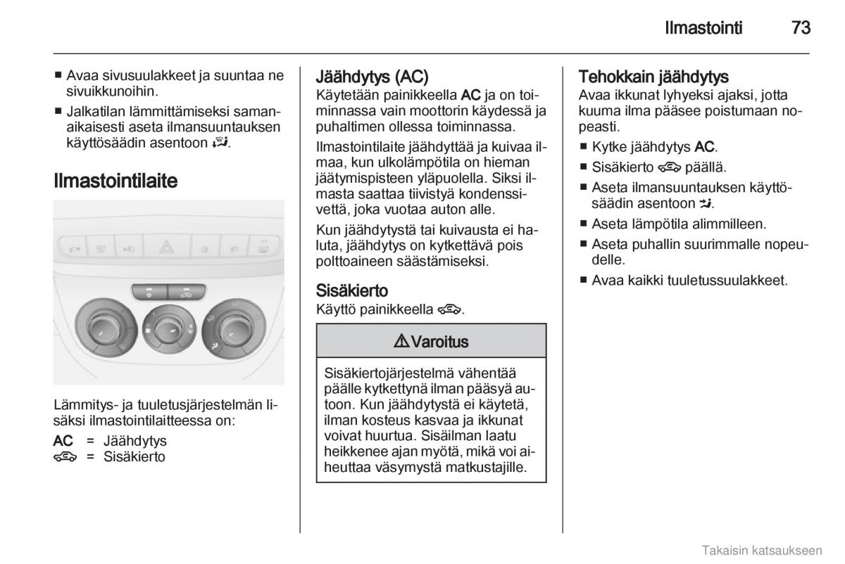 Opel Combo D omistajan kasikirja / page 74