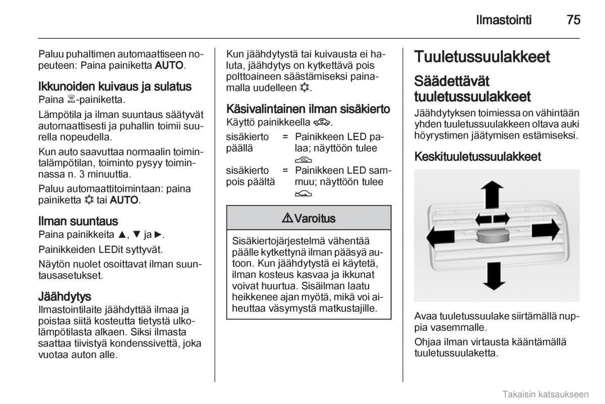 Opel Combo D omistajan kasikirja / page 76