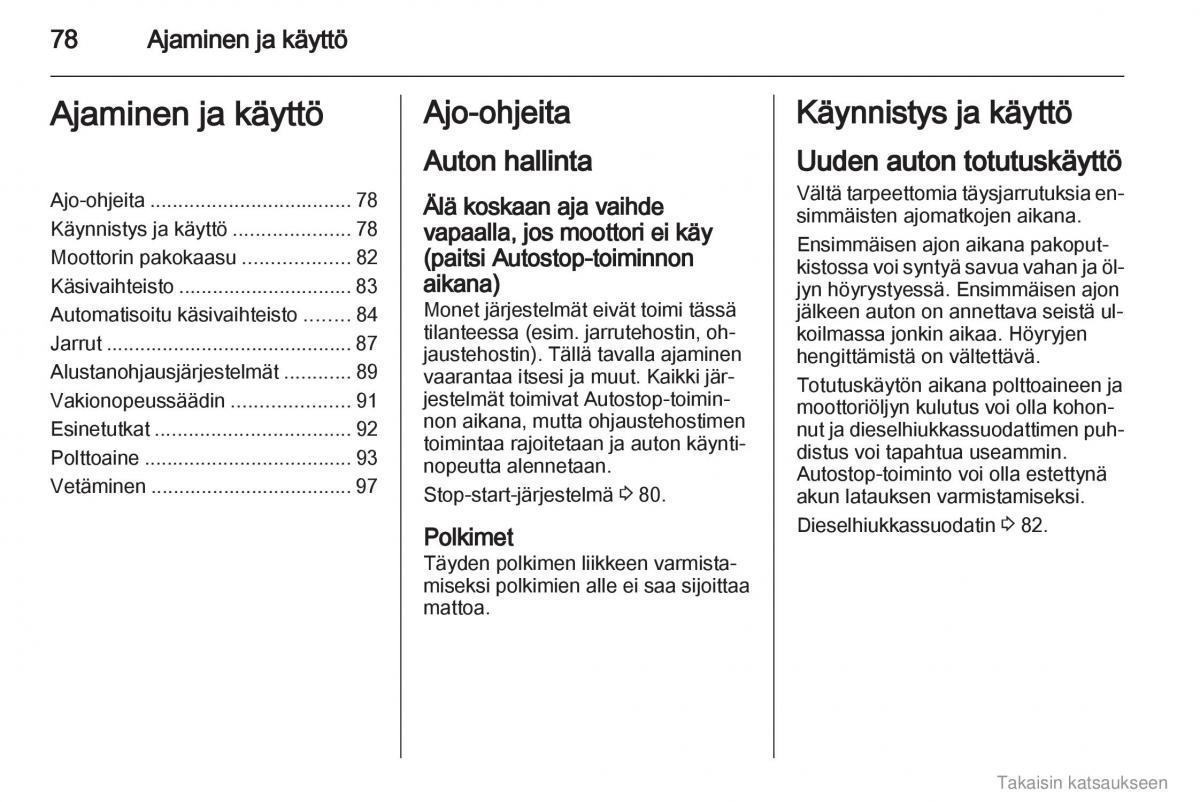 Opel Combo D omistajan kasikirja / page 79