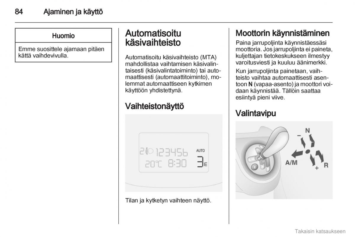 Opel Combo D omistajan kasikirja / page 85