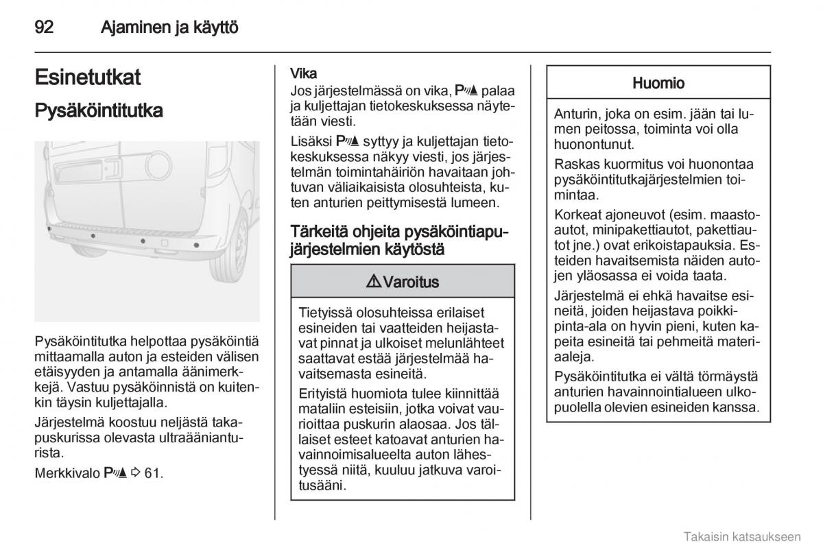 Opel Combo D omistajan kasikirja / page 93