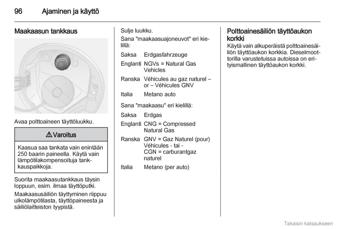 Opel Combo D omistajan kasikirja / page 97