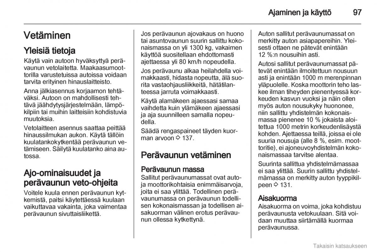 Opel Combo D omistajan kasikirja / page 98