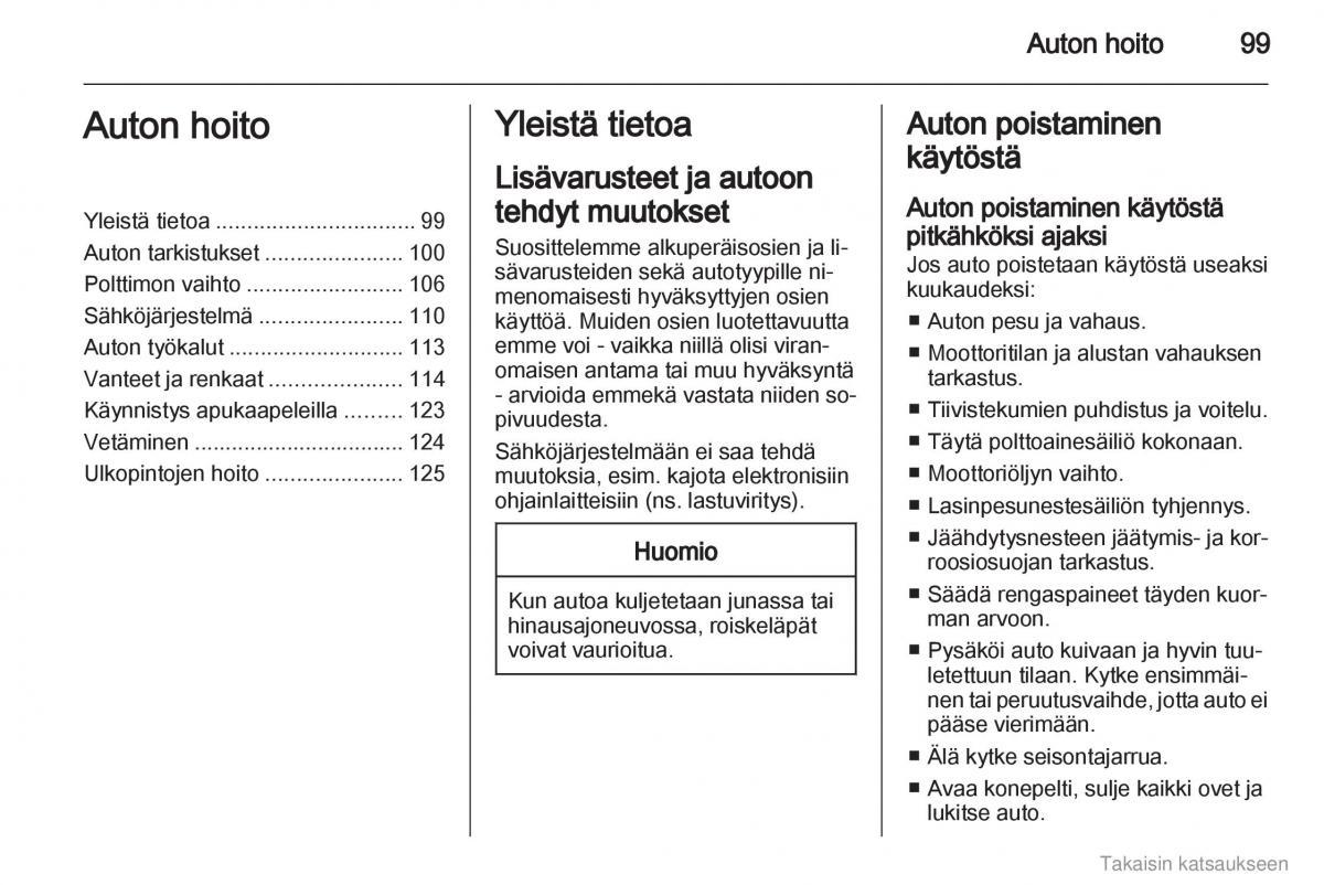 Opel Combo D omistajan kasikirja / page 100