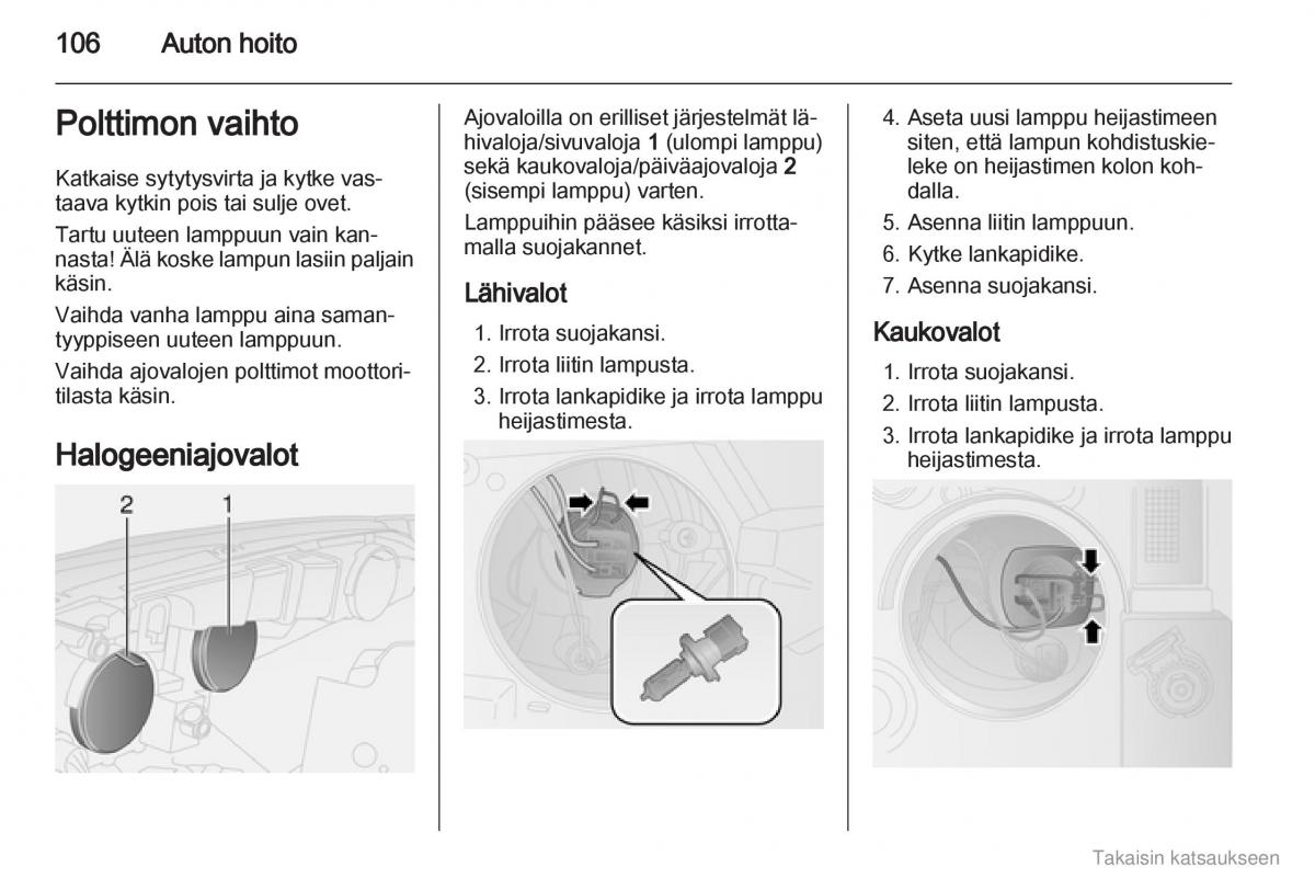 Opel Combo D omistajan kasikirja / page 107