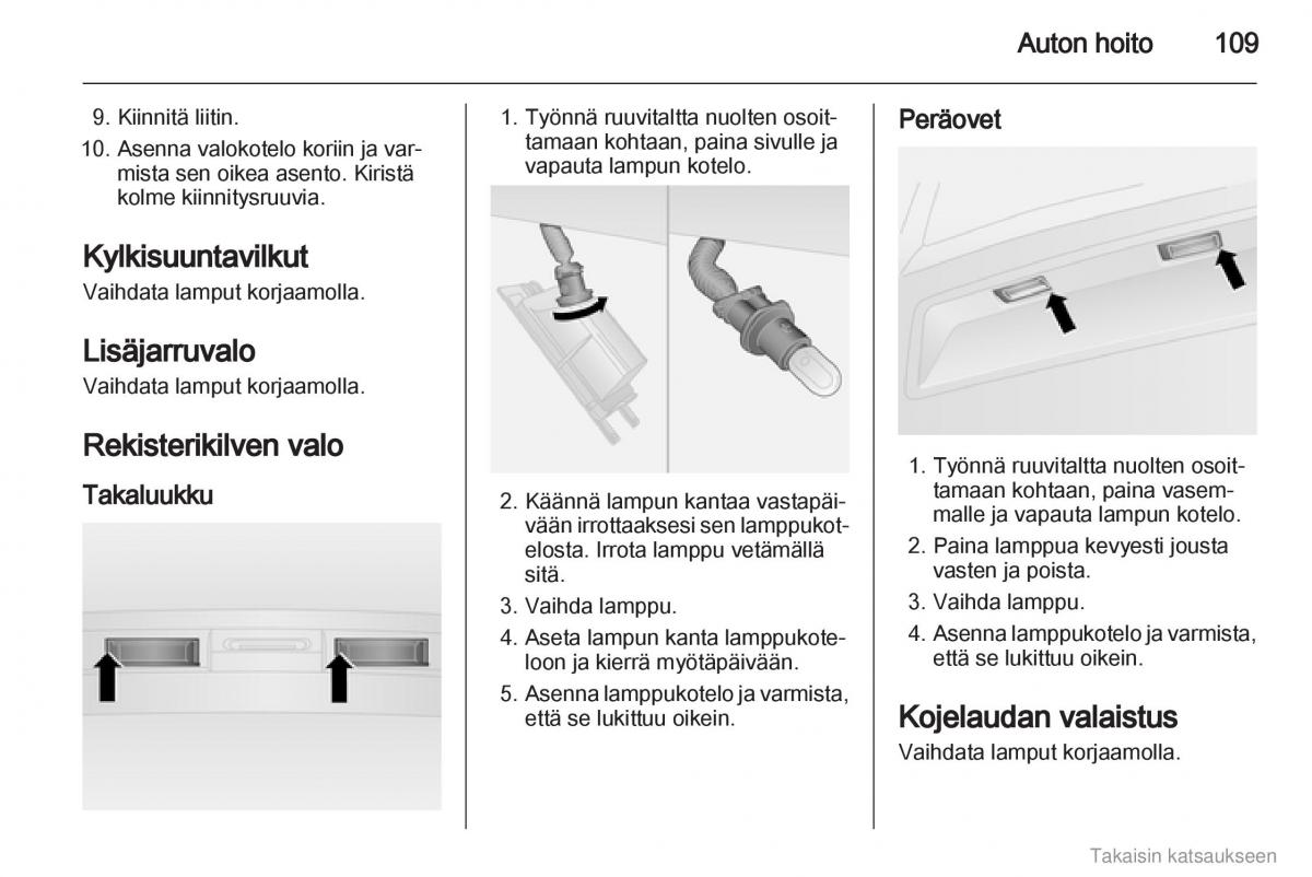 Opel Combo D omistajan kasikirja / page 110