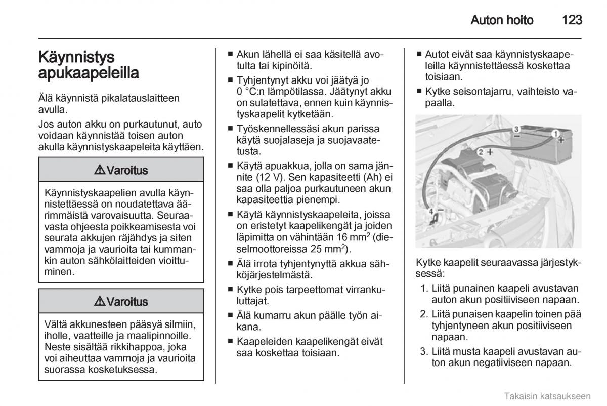 Opel Combo D omistajan kasikirja / page 124