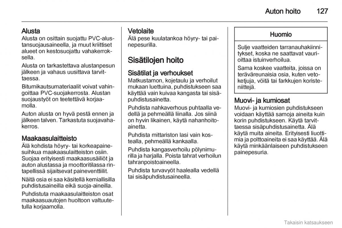 Opel Combo D omistajan kasikirja / page 128