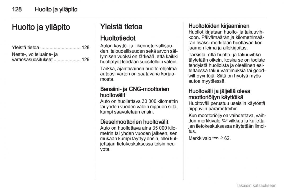 Opel Combo D omistajan kasikirja / page 129