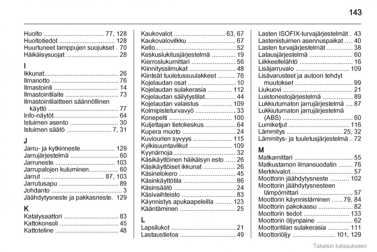 Opel Combo D omistajan kasikirja / page 144