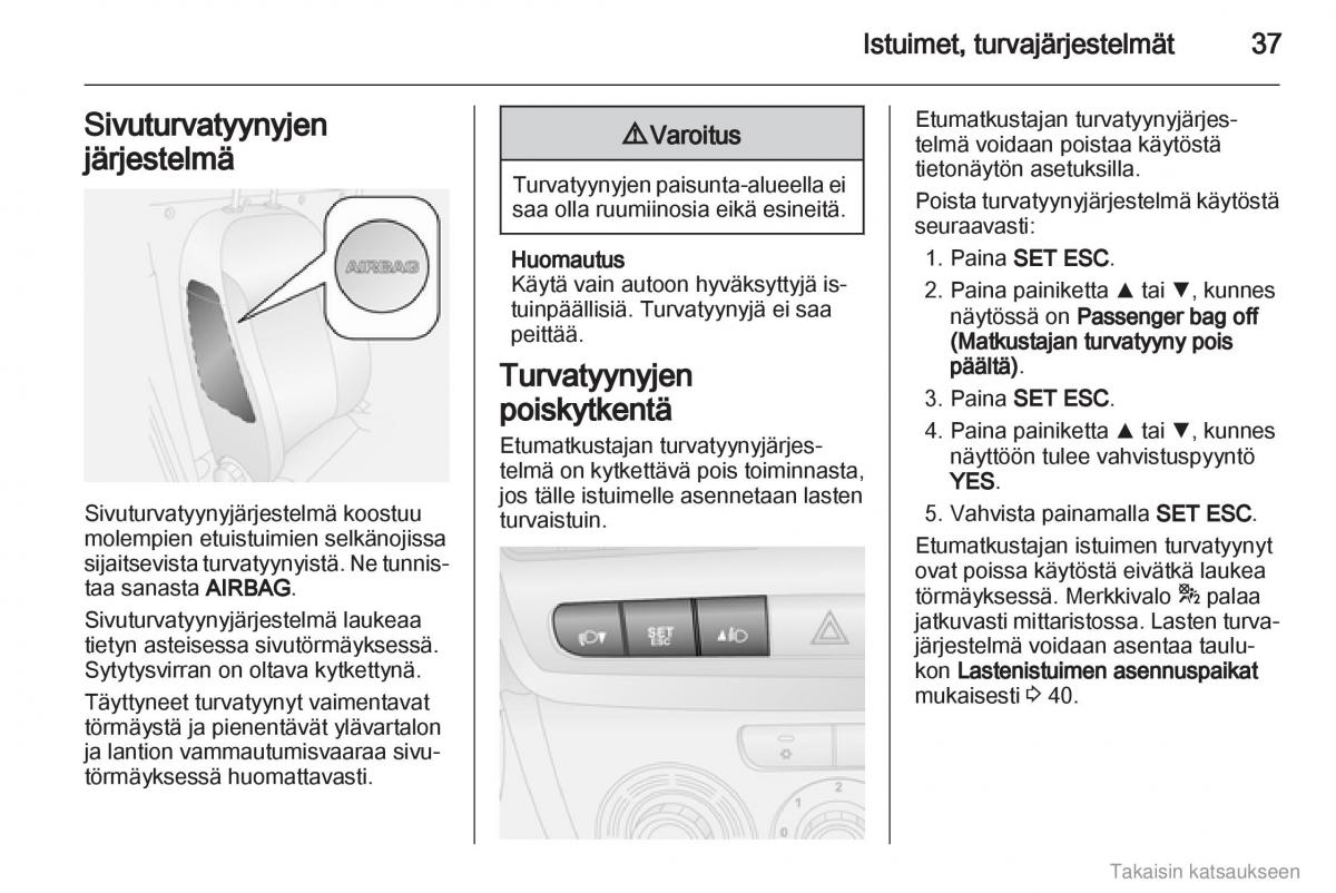 Opel Combo D omistajan kasikirja / page 38