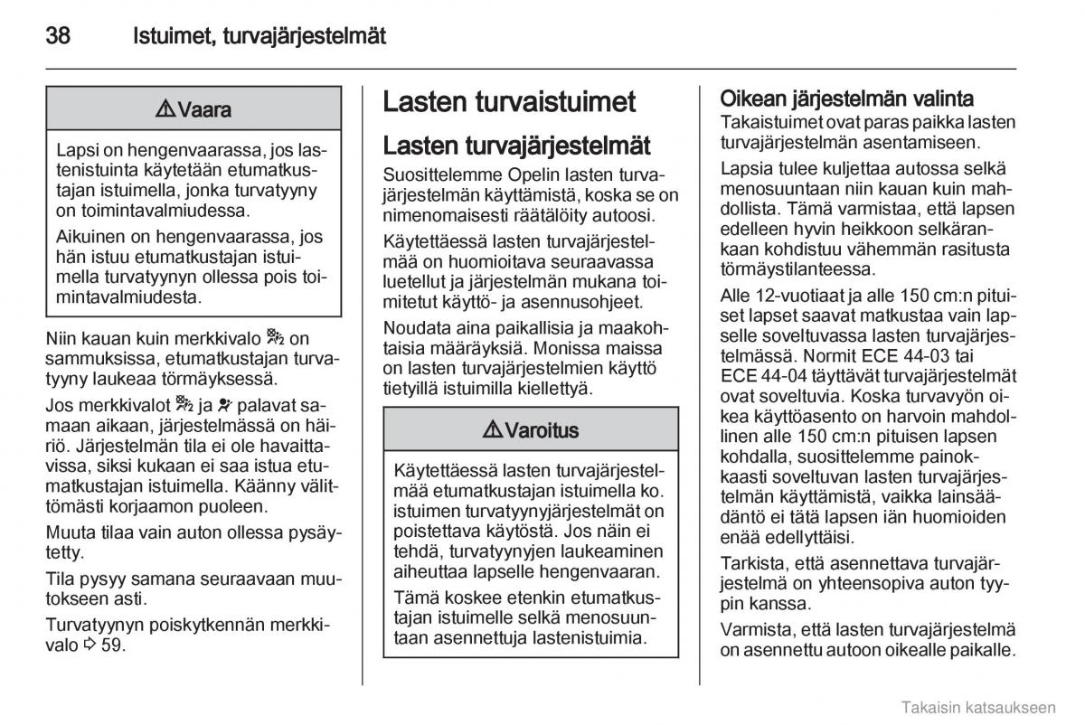 Opel Combo D omistajan kasikirja / page 39