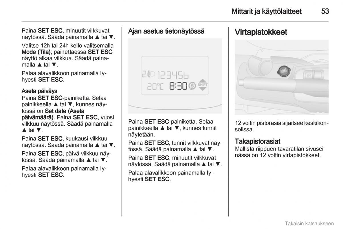 Opel Combo D omistajan kasikirja / page 54