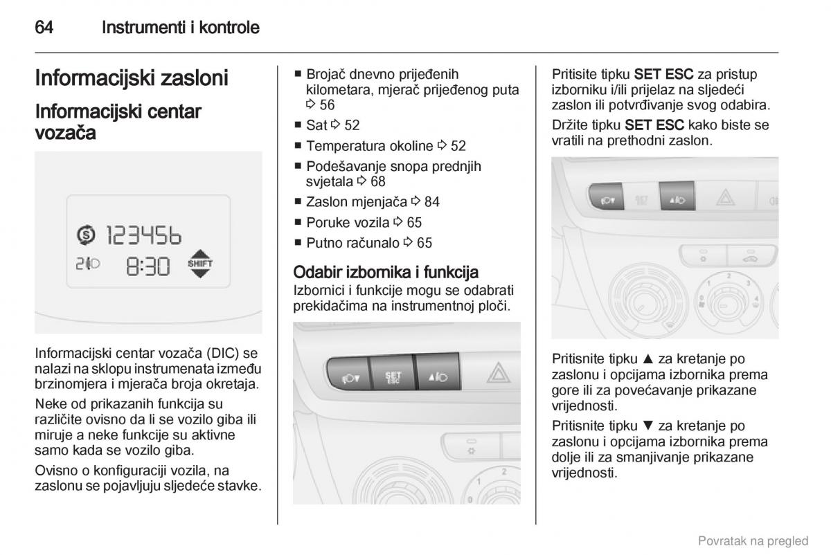 Opel Combo D vlasnicko uputstvo / page 65