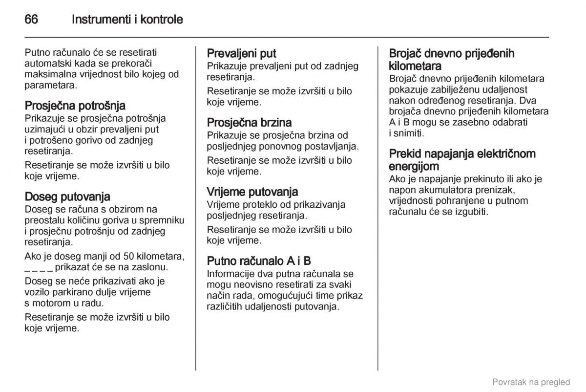 Opel Combo D vlasnicko uputstvo / page 67