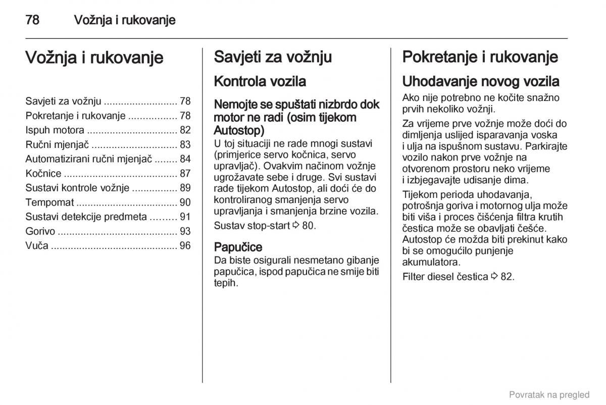 Opel Combo D vlasnicko uputstvo / page 79