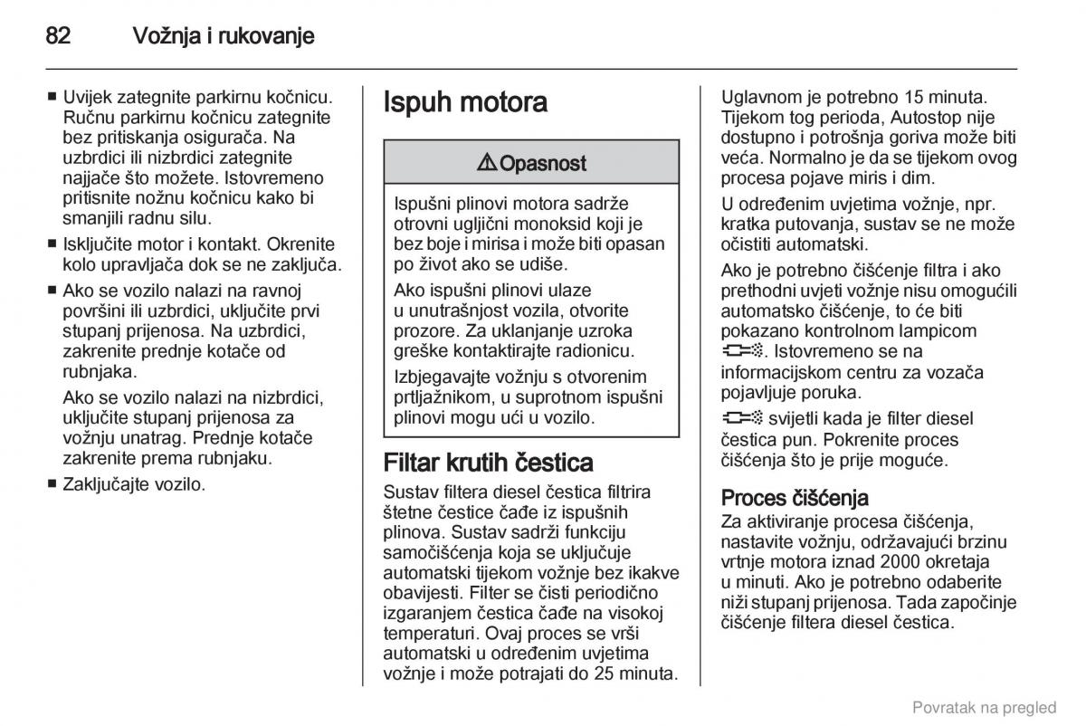 Opel Combo D vlasnicko uputstvo / page 83