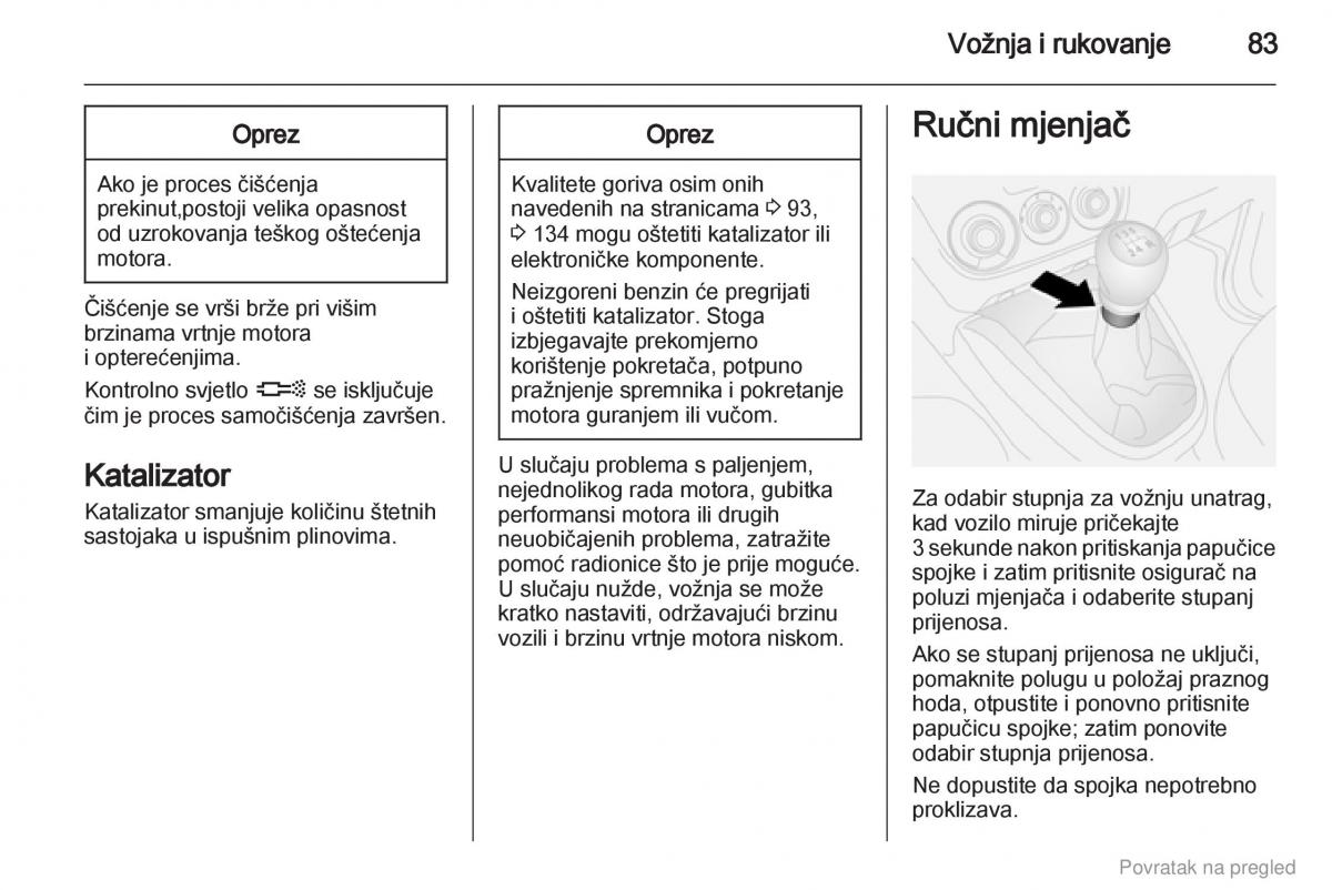 Opel Combo D vlasnicko uputstvo / page 84