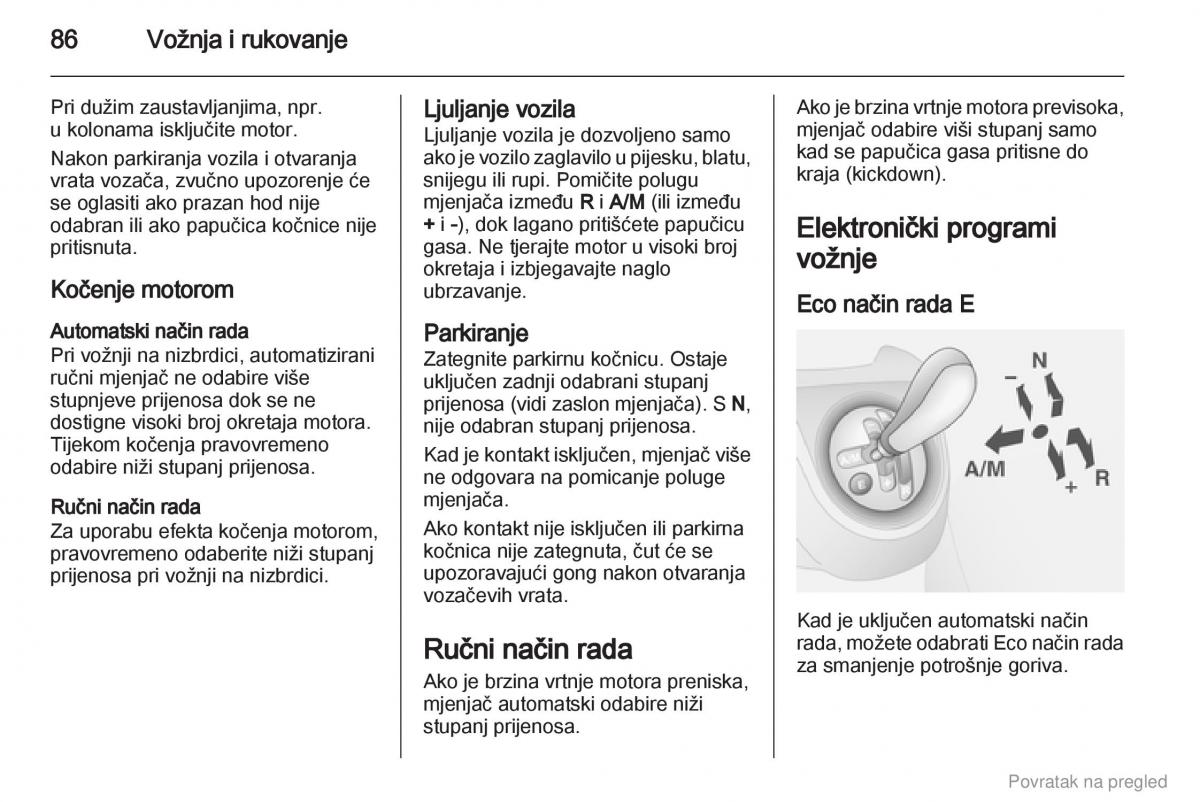 Opel Combo D vlasnicko uputstvo / page 87